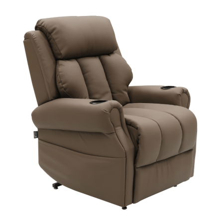 fauteuil releveur cuir marron