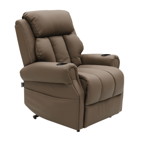 fauteuil releveur cuir marron