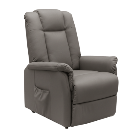 fauteuil releveur cuir gris