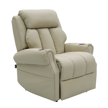 fauteuil massant chauffant cuir beige